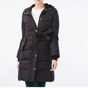 J Crew Factory Wintress Long Belted Coat - Black - Sz. S